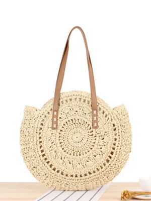Summer Round Straw Shoulder Bag