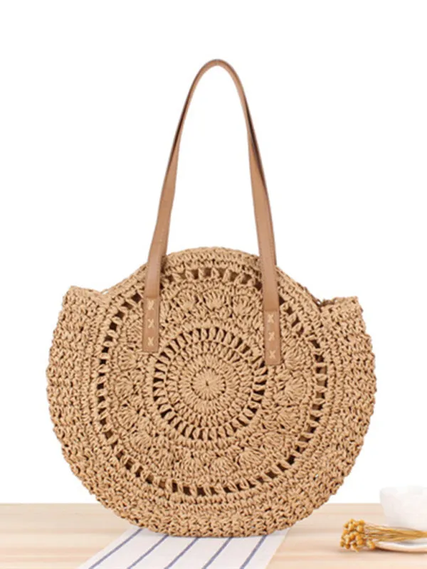 Summer Round Straw Shoulder Bag
