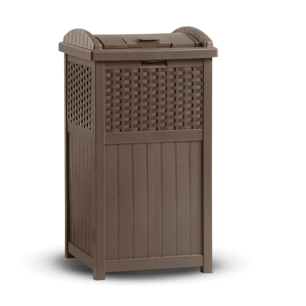 Suncast® GHW1732 Resin Wicker Trash Hideaway, Java Color