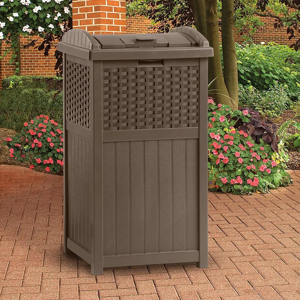 Suncast® GHW1732 Resin Wicker Trash Hideaway, Java Color