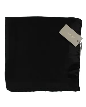 Tom Ford Silk Pocket Square Black Solid Design SALE