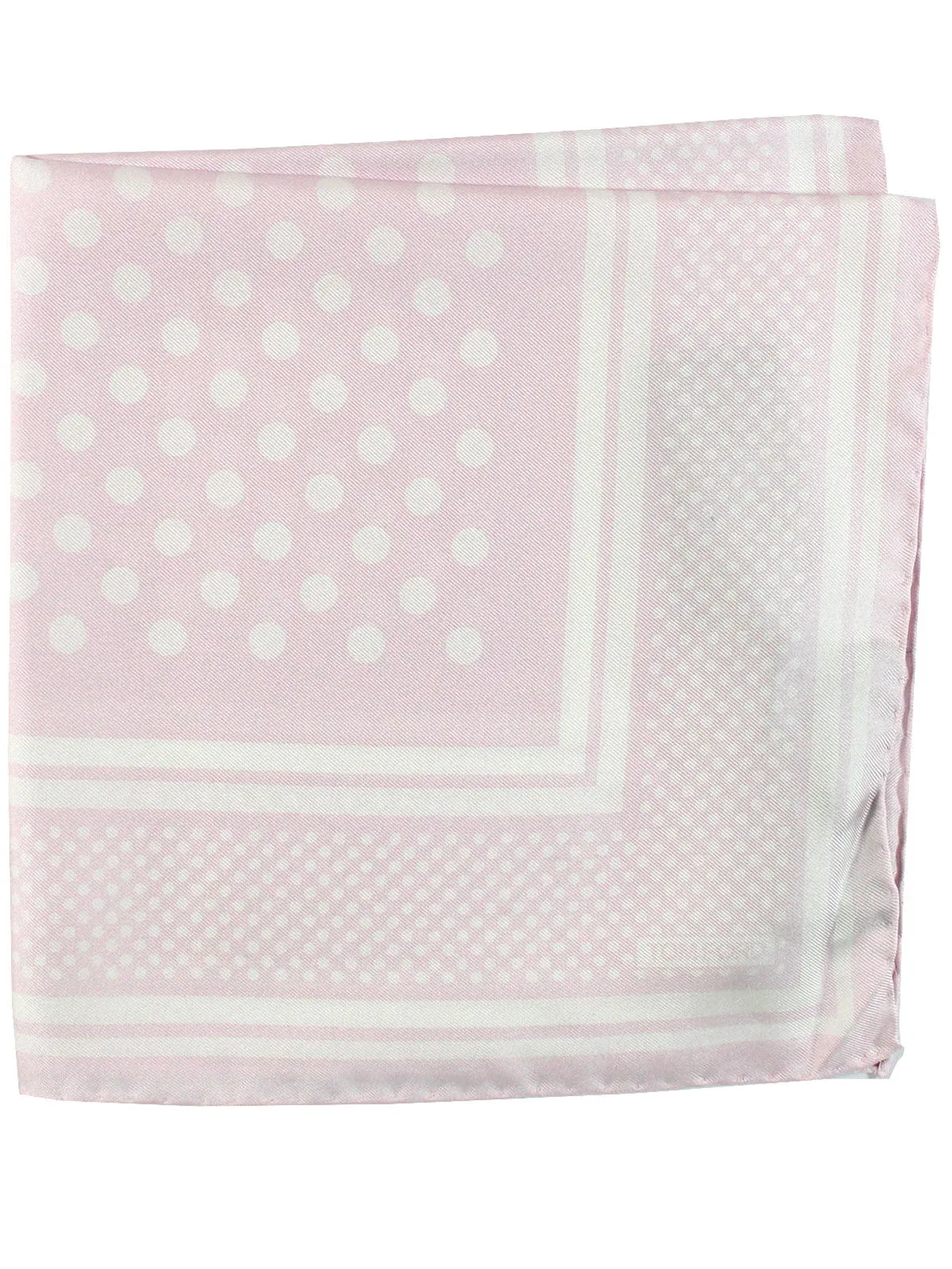 Tom Ford Silk Pocket Square Pink Polka Dots