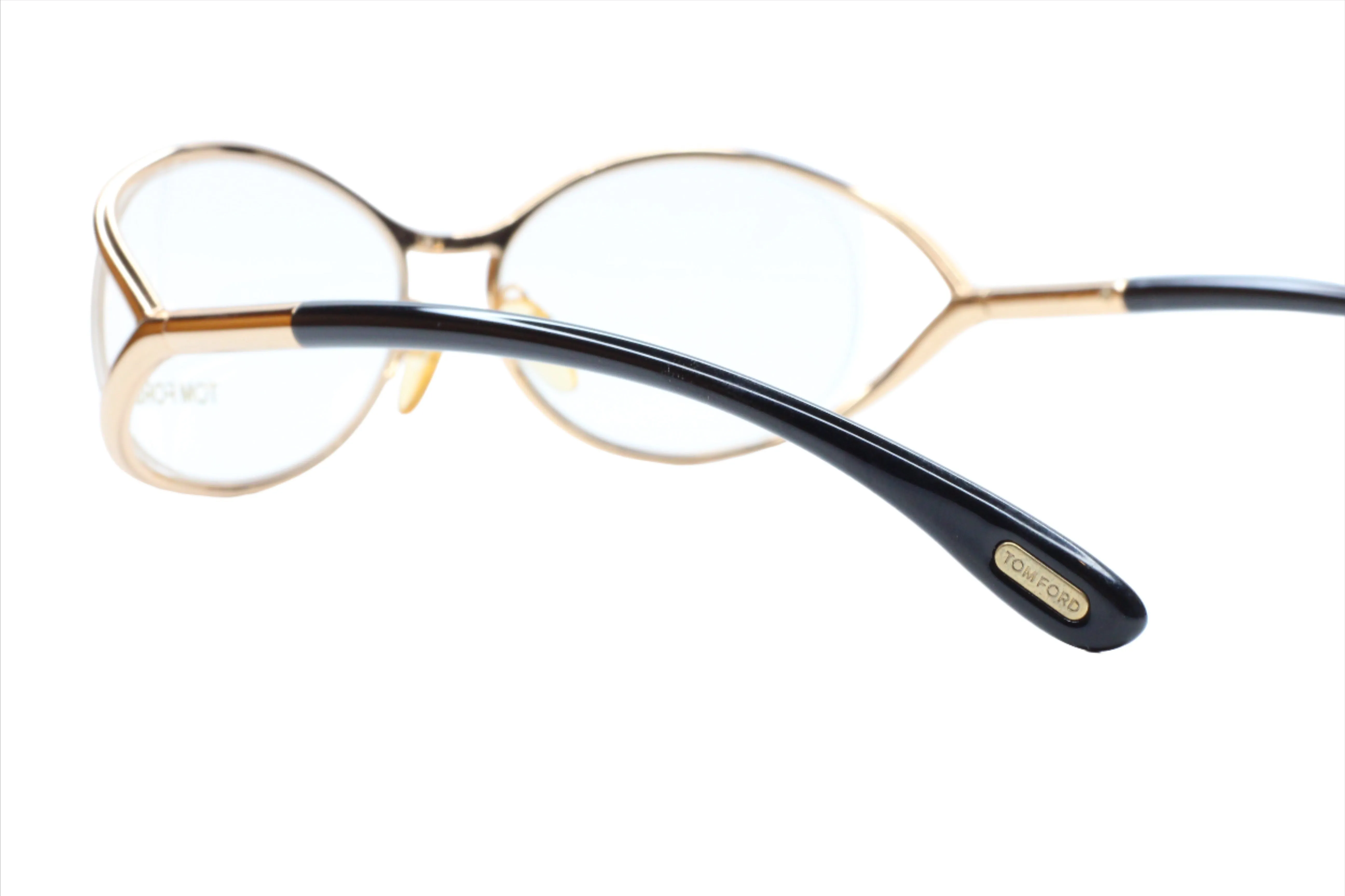 Tom Ford TF5059 772 Gold Black Oval Designer Italy Eyeglasses 56mm