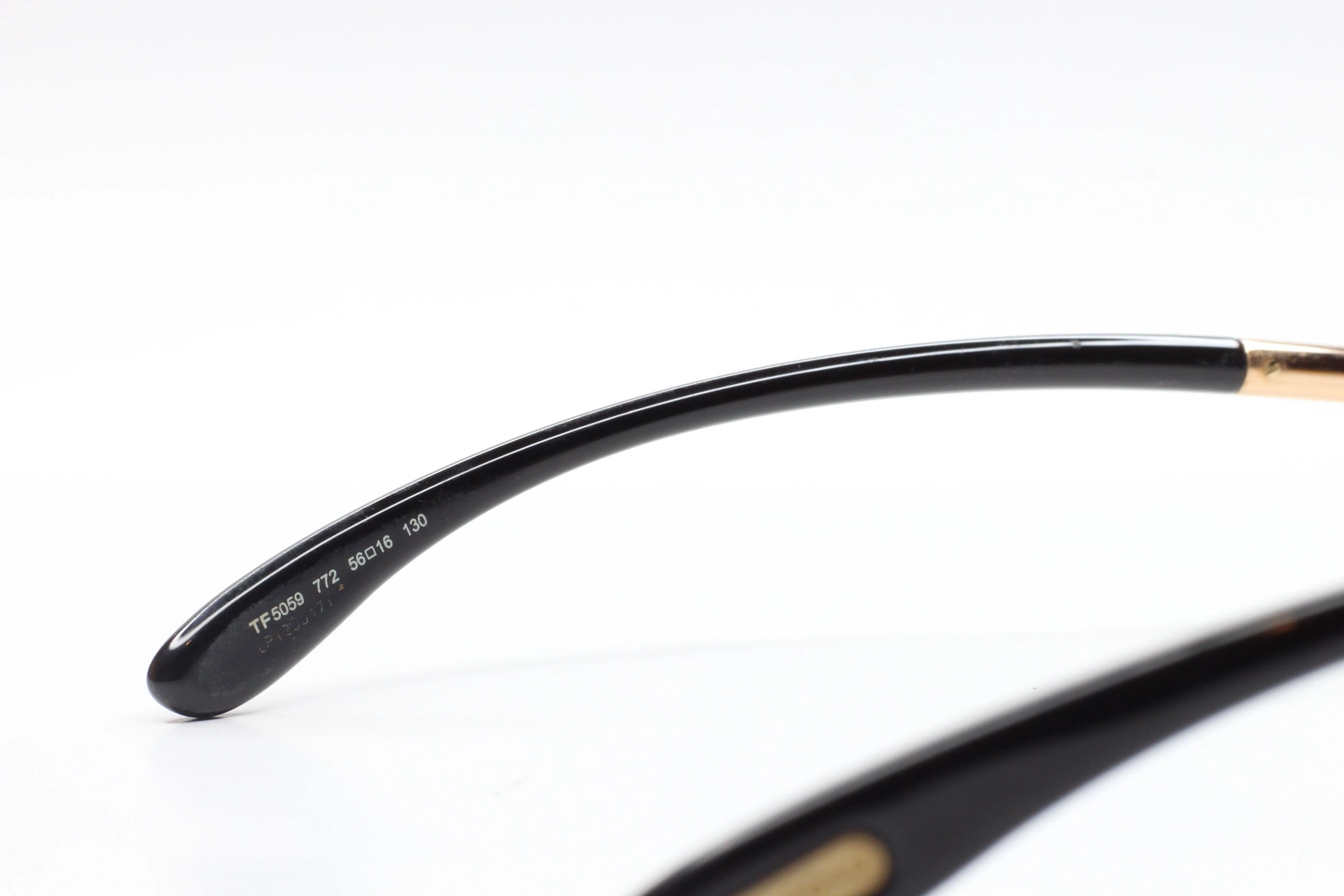 Tom Ford TF5059 772 Gold Black Oval Designer Italy Eyeglasses 56mm