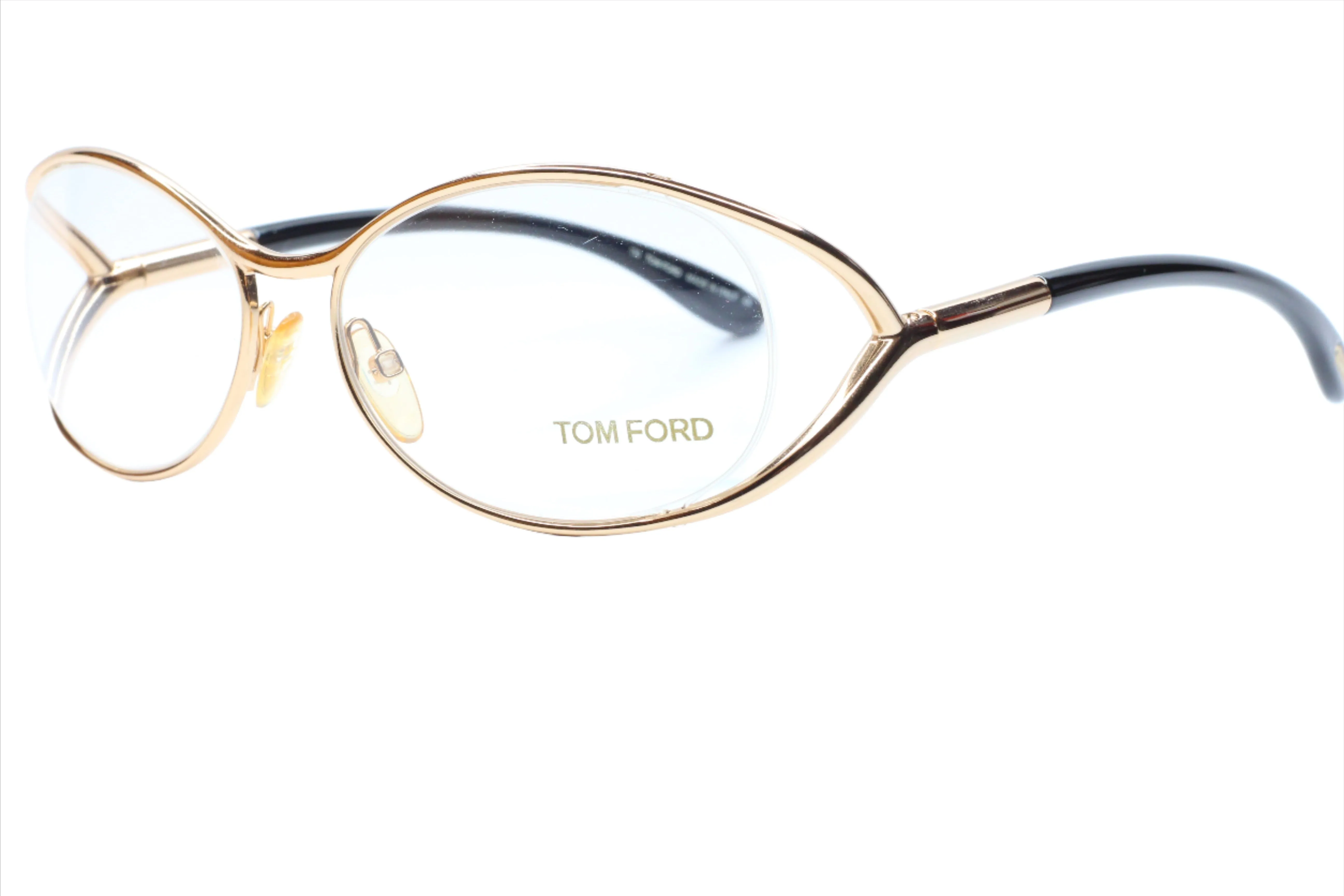 Tom Ford TF5059 772 Gold Black Oval Designer Italy Eyeglasses 56mm