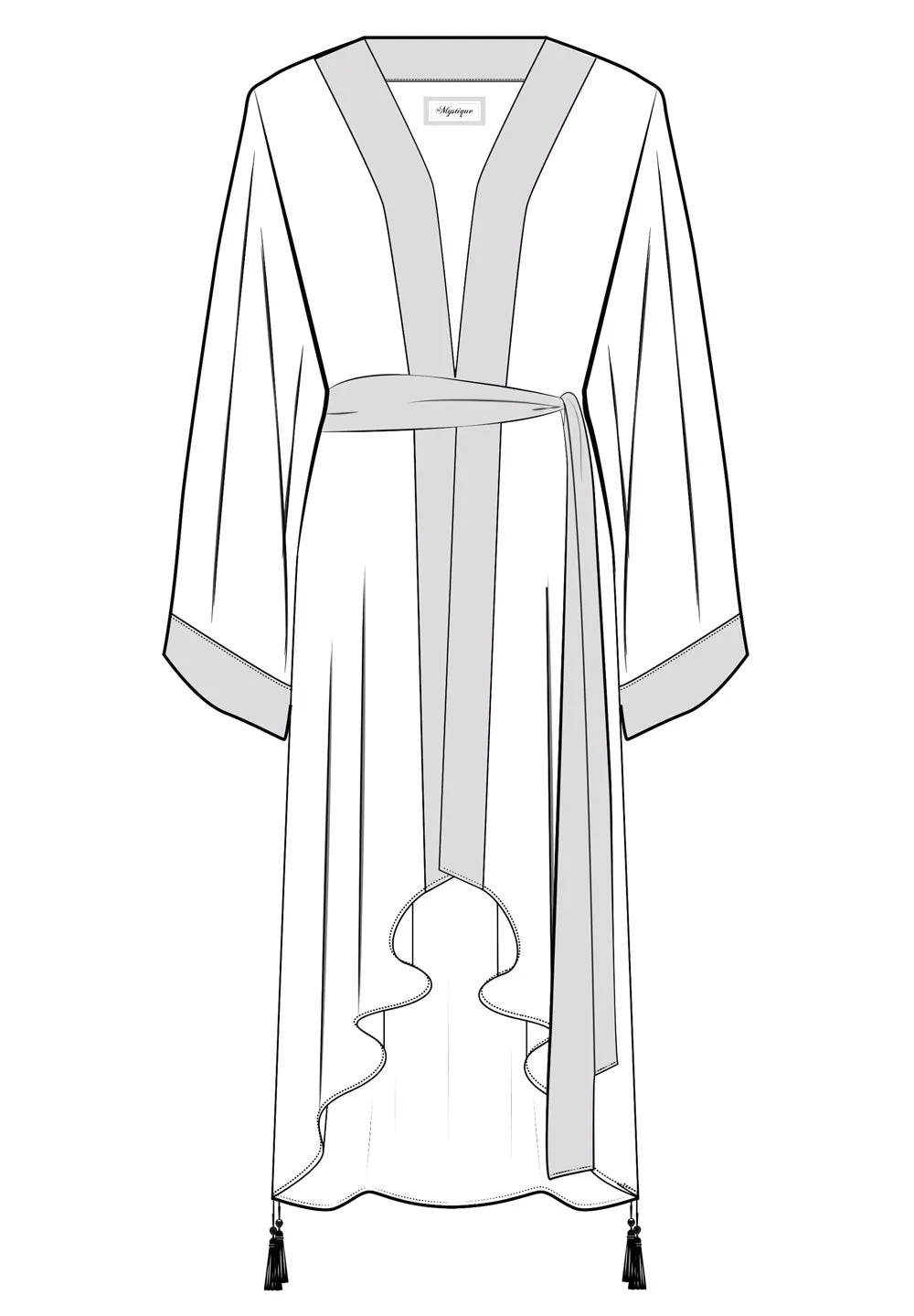 Tulum – Tribal Kimono Skull (Neon Orange)