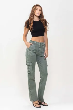 Vervet by Flying Monkey Mid Rise Straight Jeans with Cargo Pocket Detail