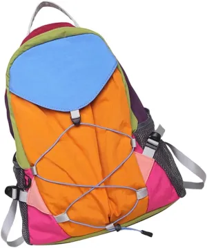 Vintage Contrast Color Backpack Adjustable Straps School Bag Student Commuters