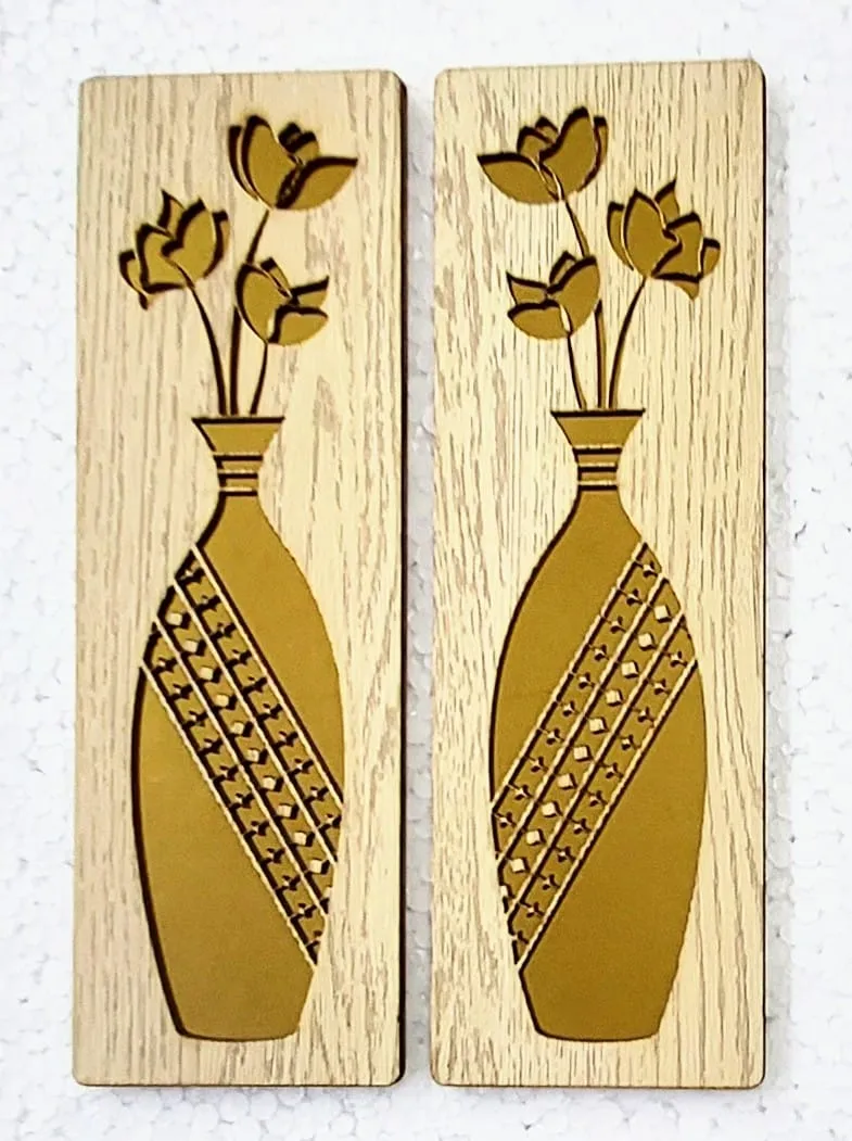 Wall Art for Home, office, Restaurants Decorative | Wooden Frame, Home Decor Unique Design Wall Frame Laser Cut(16X24 inch, 3Pcs set)