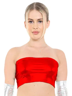 Women's Shiny Metallic Bandeau Boob Tube